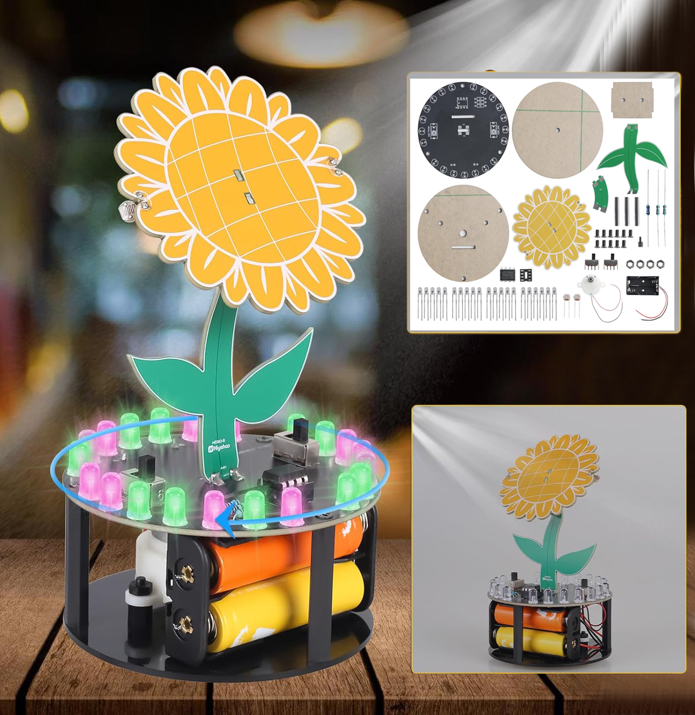 Diy Electronics Kits For Adults - Light Chasing Sunflower Soldering Practice Kit