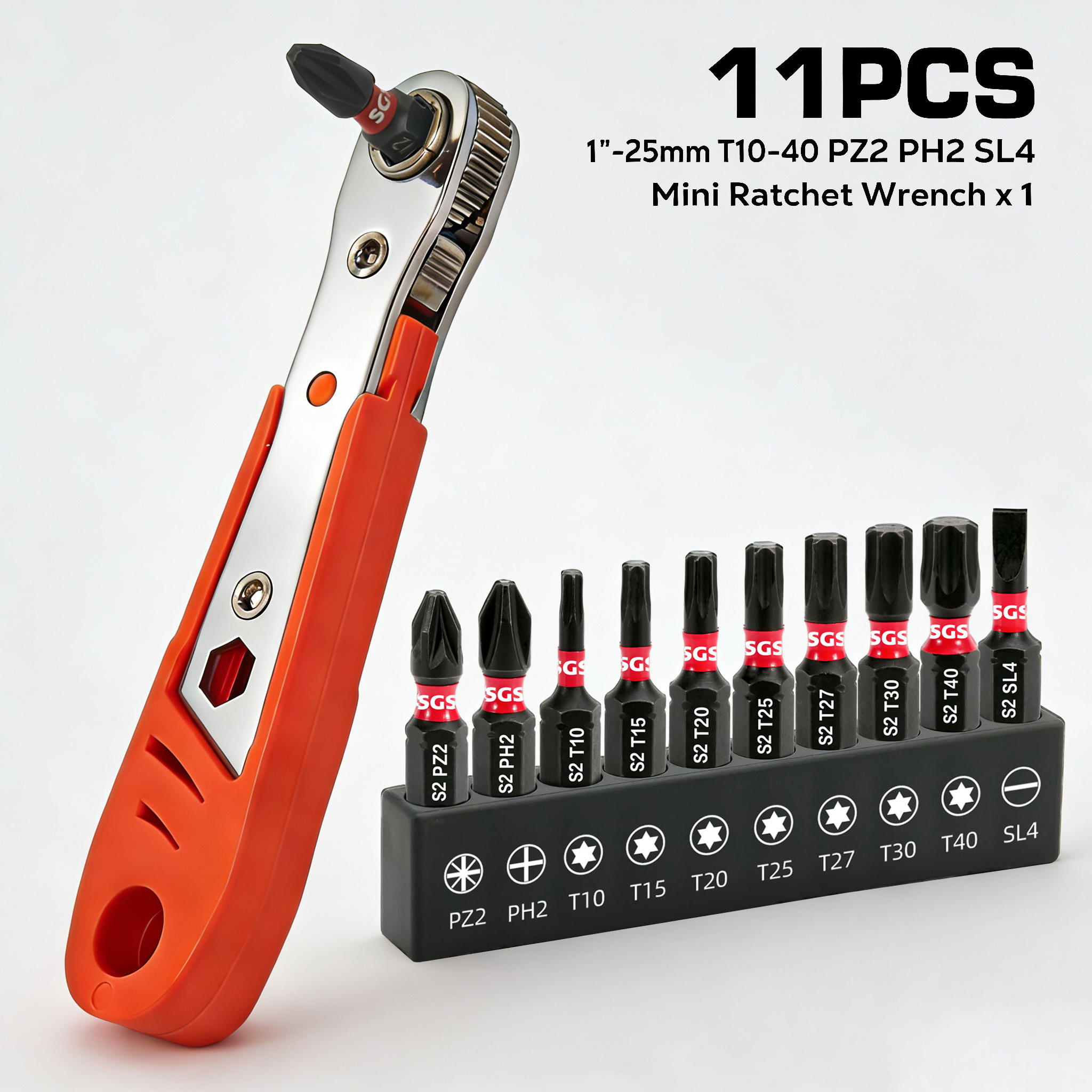 Homemade Diy Electronics - 11-Piece Multifunctional Ratchet Wrench Set, 25mm