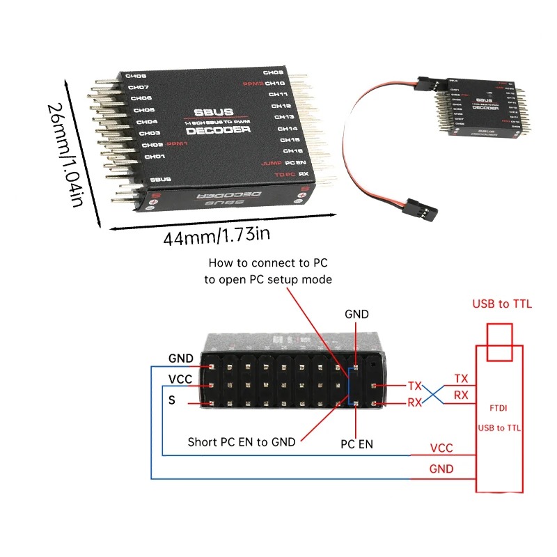 SBUS TO PWM/PPM DECODER Receiv - Diy Electronics India avaliação e preço