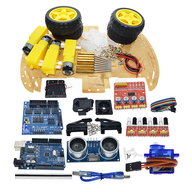 For Arduino UNO R3 Robot 4WD C - Diy Electronics India avaliação e preço