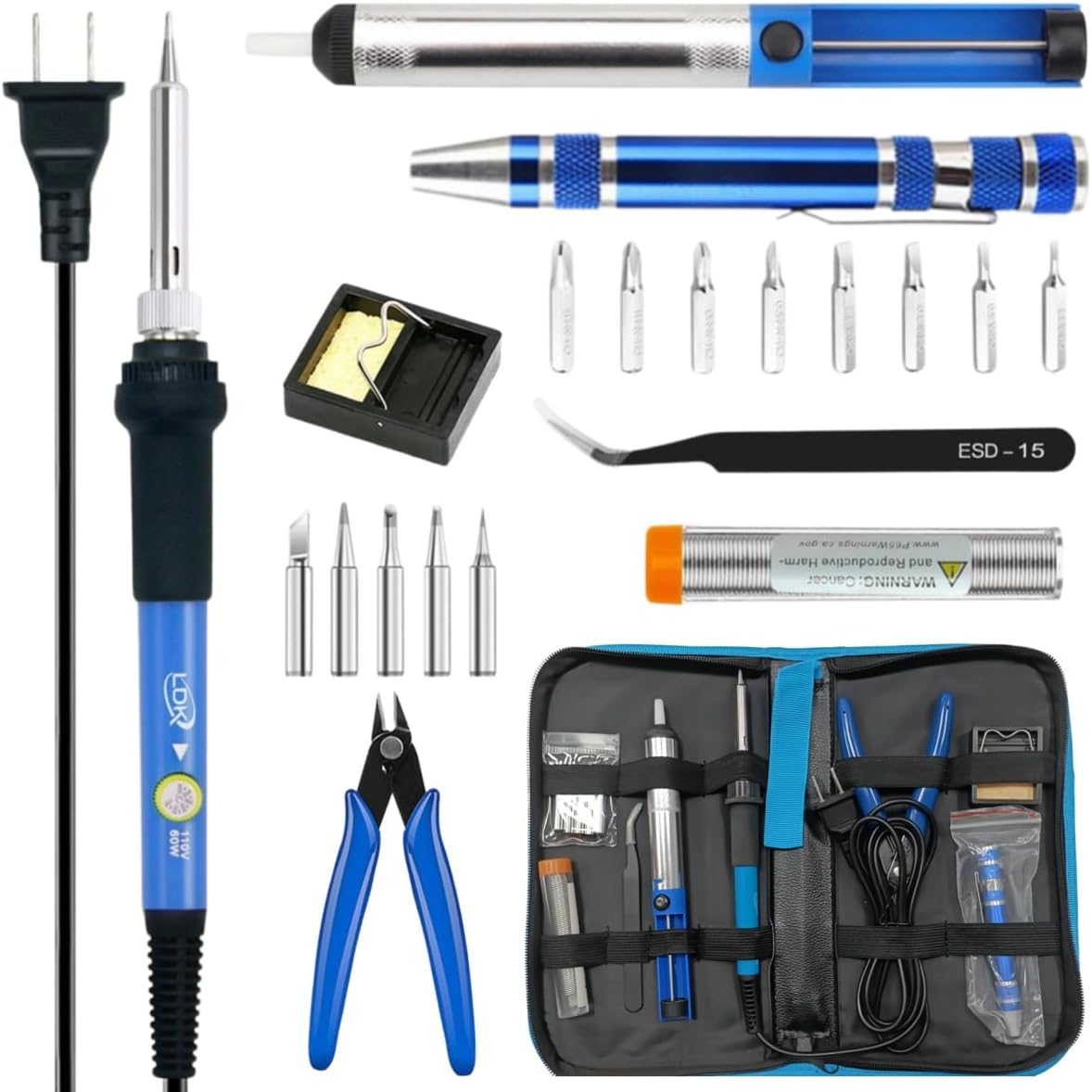 Soldering Iron Kit 60W with Ad - Desoldering Pump Solder avaliação e preço