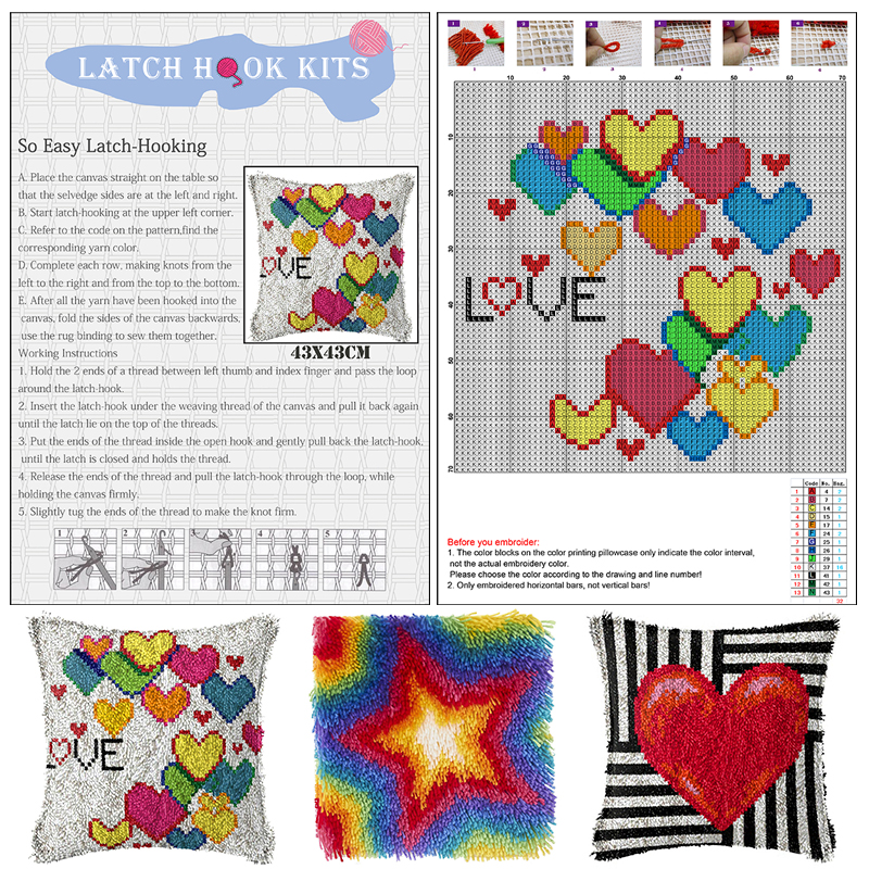 large Latch hook kits Rug with - Diy Electronics Kits For Adults avaliação e preço
