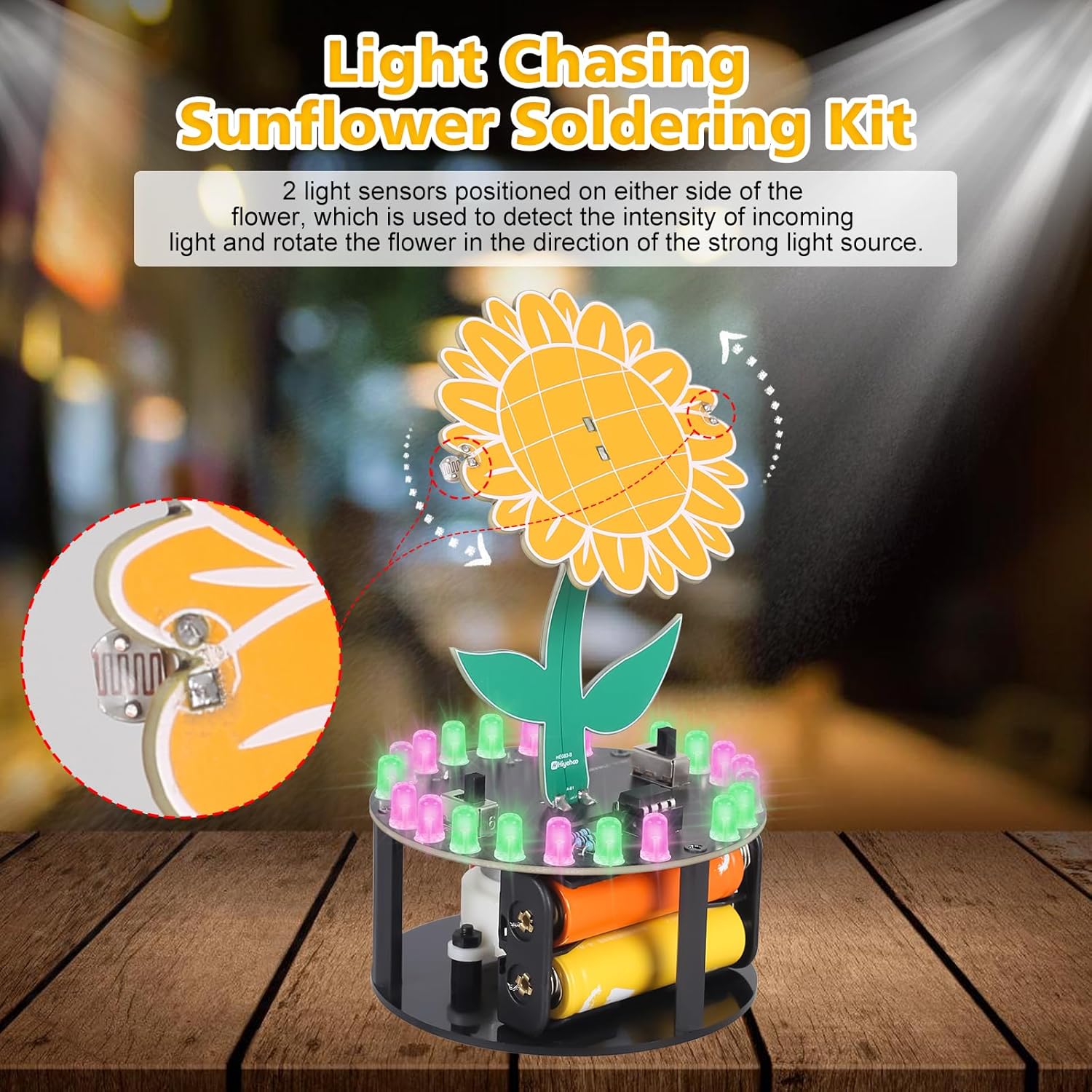 Light Chasing Sunflower Solder - Diy Electronics Kits For Adults avaliação e preço