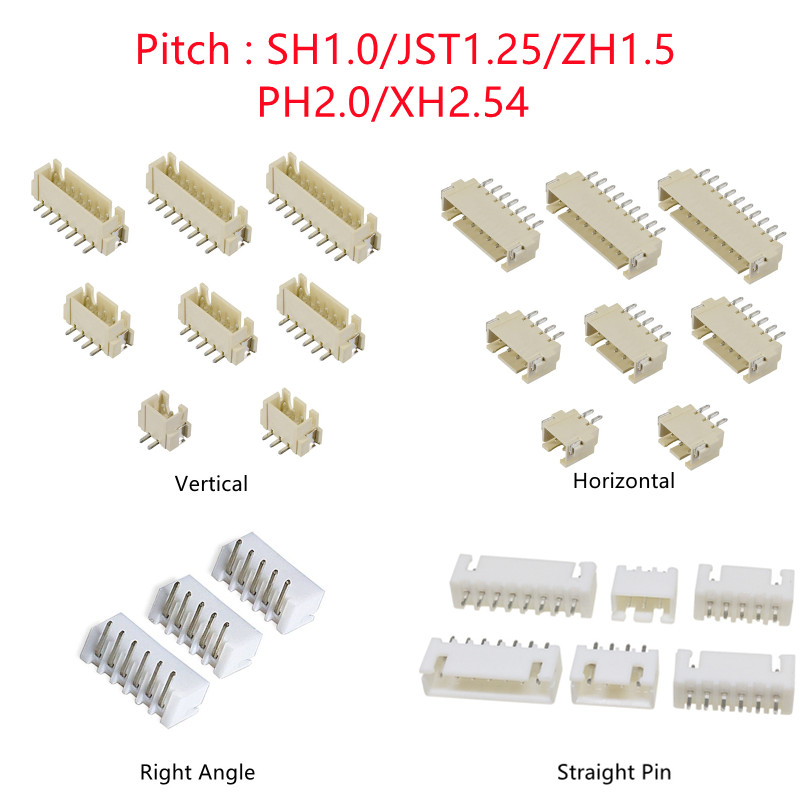 10PCS SH/JST/ZH/PH/XH Pitch 1. - Male Female Header Pin avaliação e preço