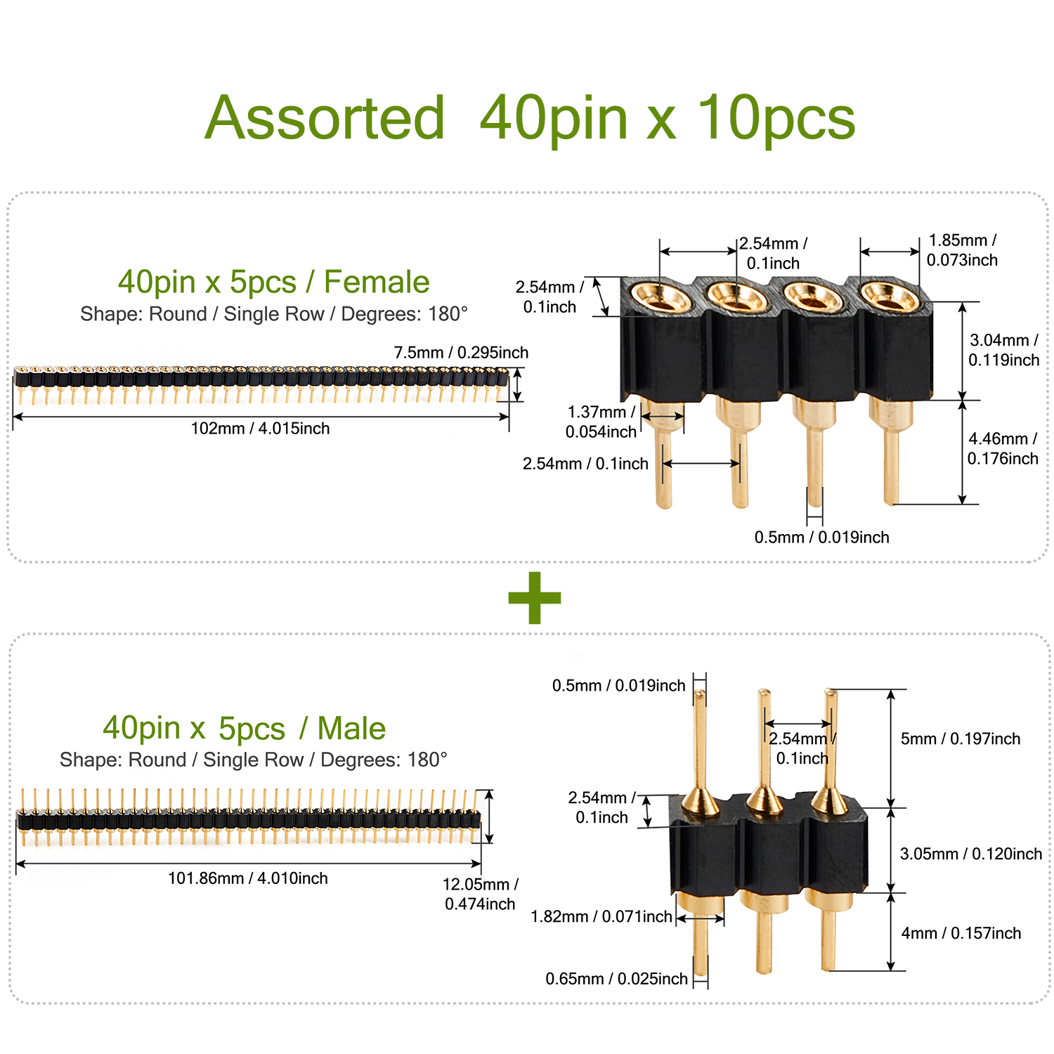 Male Female Round Single Row 4 - Male Female Header Pin avaliação e preço
