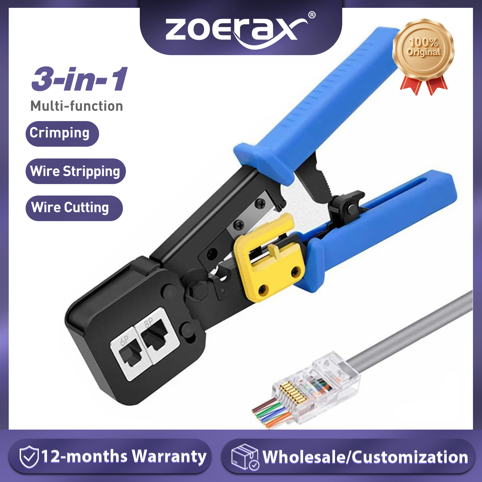 ZoeRax RJ45 Crimper for Pass-T - Wire Stripper Cutter avaliação e preço