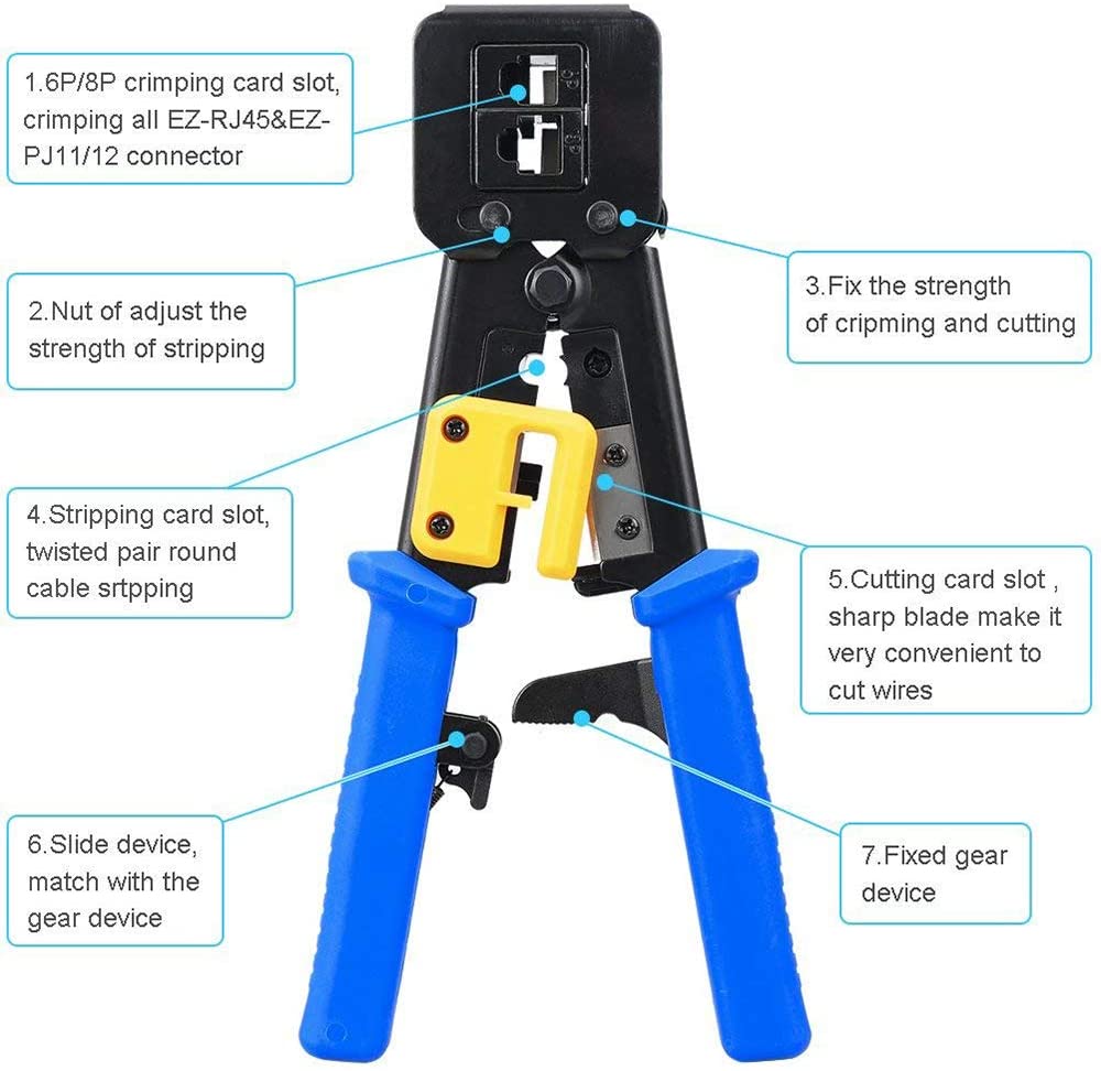 ZoeRax RJ45 Crimper for Pass-T - Wire Stripper Cutter avaliação e preço