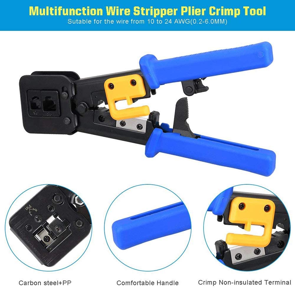 ZoeRax RJ45 Crimper for Pass-T - Wire Stripper Cutter avaliação e preço