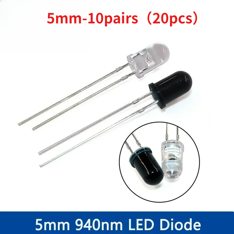 10-30Pairs 5mm 940nm IR LED Di - Diy Electronics India avaliação e preço