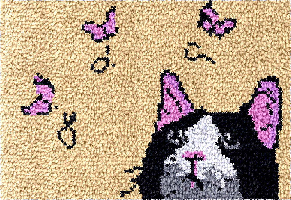 Cat Butterfly latch hook kits  - Diy Electronics Kits For Adults avaliação e preço
