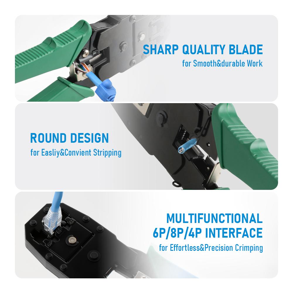 RJ45 Crimping Tool 8P6P4P Netw - Wire Stripper Cutter avaliação e preço