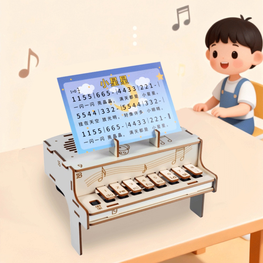 DIY Wooden Electronic Piano Mo - Diy Electronics Kits For Adults avaliação e preço