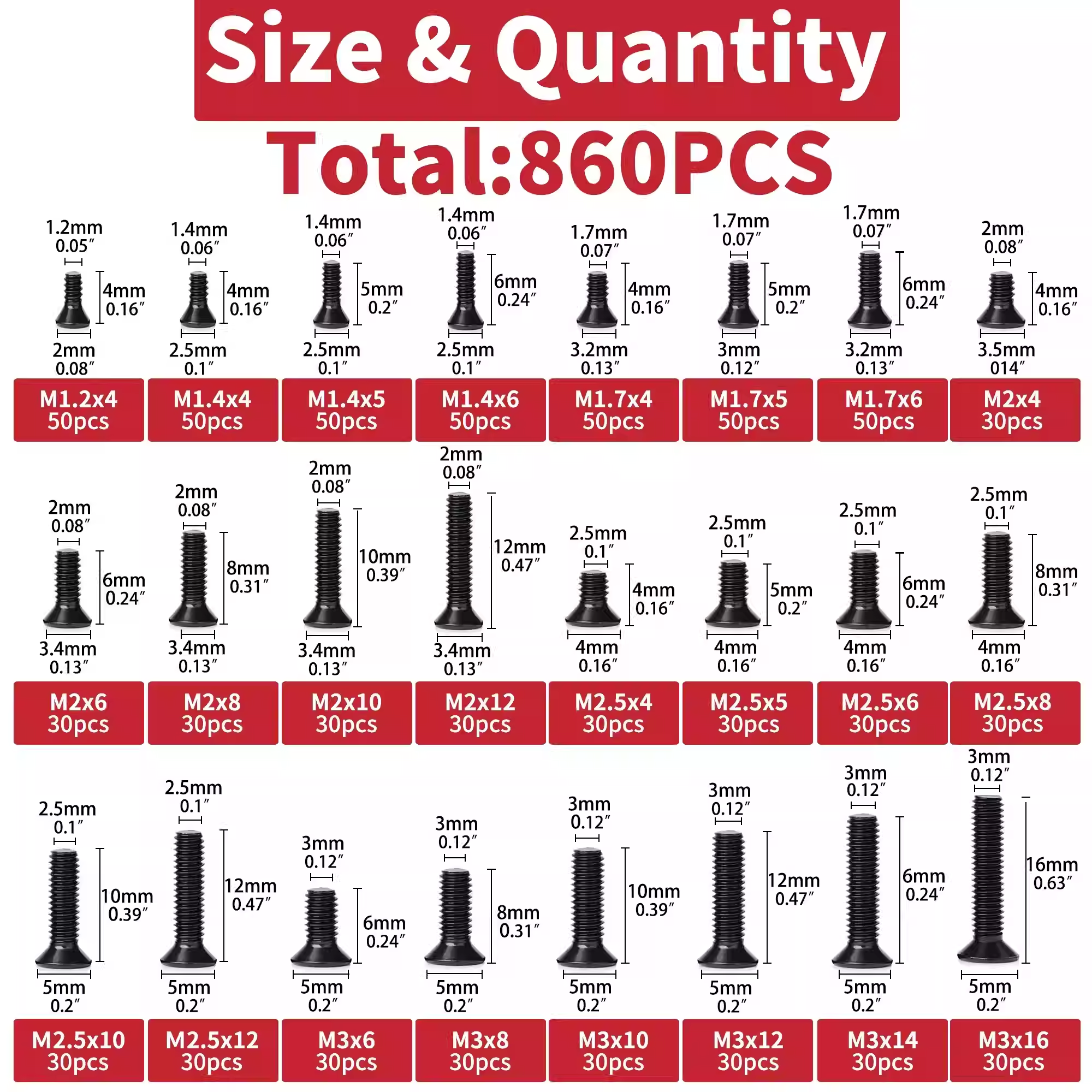 860PCS Small Screws Assortment - Diy Electronics Repair avaliação e preço