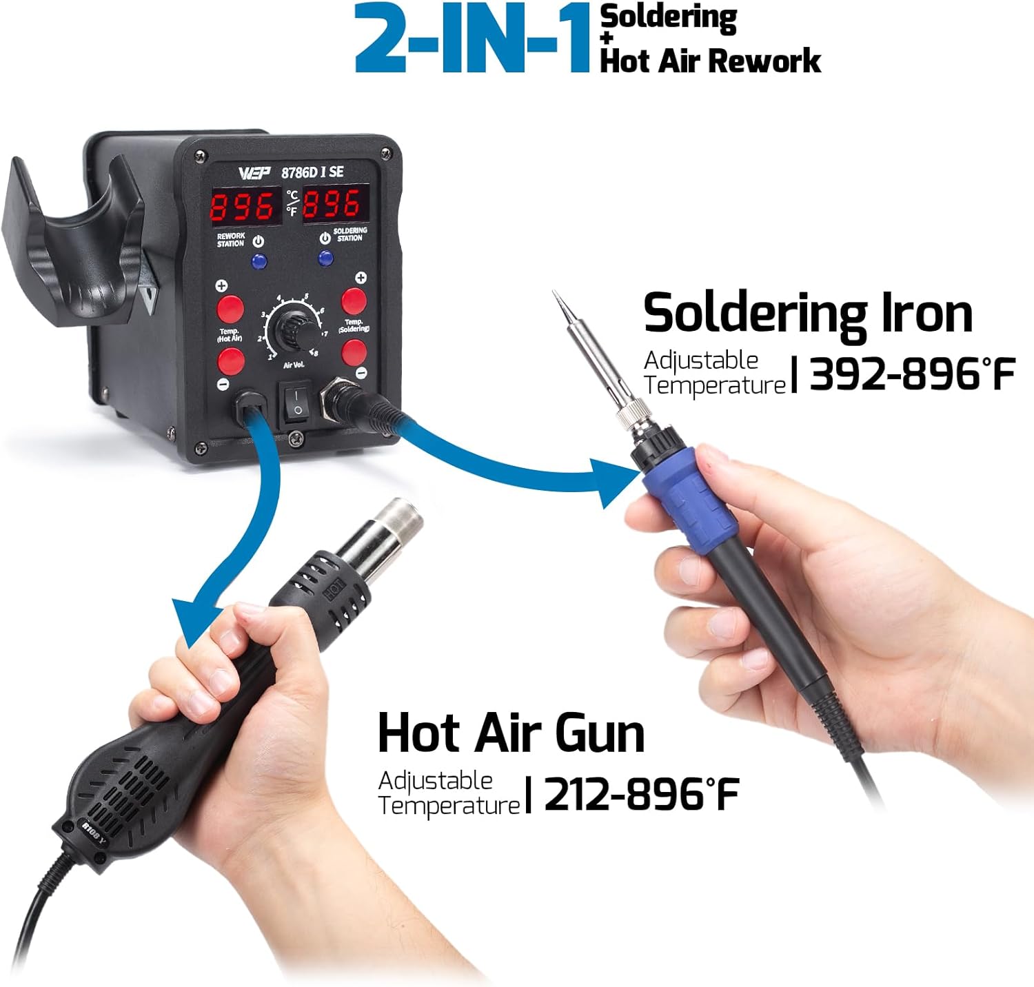 2-in-1 Hot Air Soldering Stati - Desoldering Pump Solder avaliação e preço
