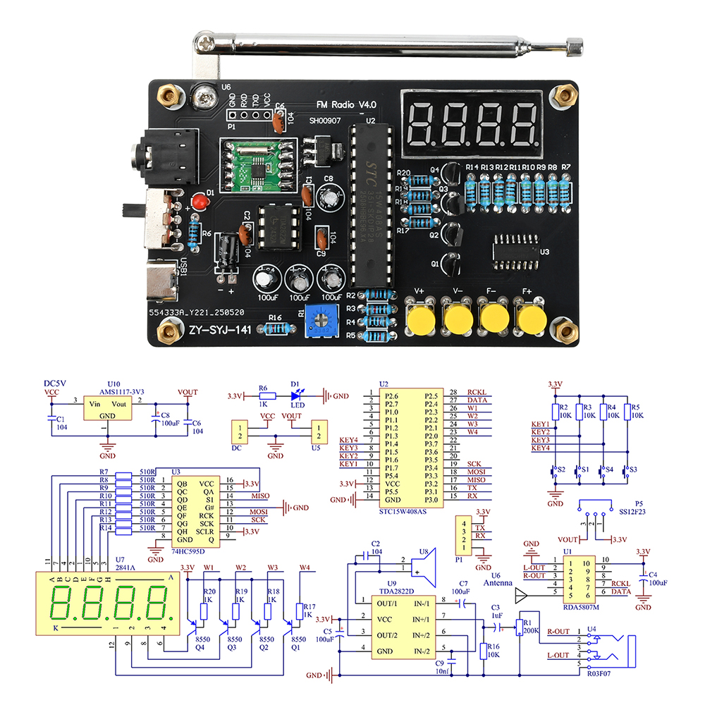 DIY RDA5807M Radio Kit 87-108M - Diy Electronics Youtube avaliação e preço