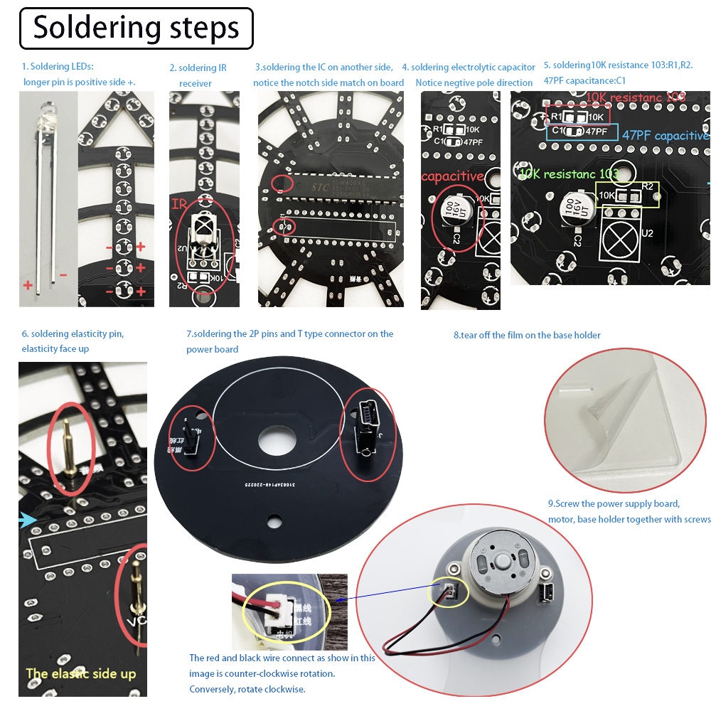 DIY electronic kit LED rotatin - Diy Electronics India avaliação e preço
